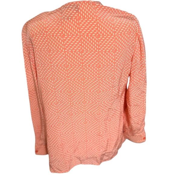 CARLISLE Silk Peachy Button Down 80s Blouse striped shoulder pads Vintage - Picture 5 of 12